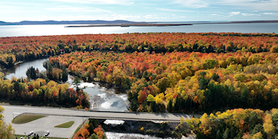 Lower sections of the Falls area, looking onto the trans-Canada