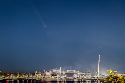 Comet Tsuchinshan-ATLAS over the International Bridge, October 16, 2024