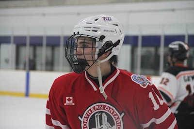 Marshall McCharles with Team NOHA at the 2022 OHL Cup. 