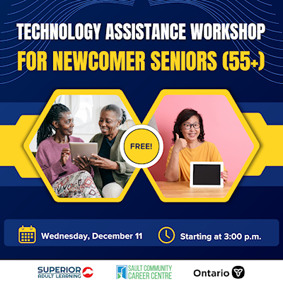 FREE Technology Assistance Workshop for Newcomer Seniors 55+