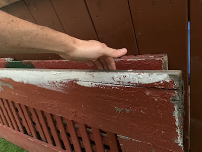 The old porch skirting panels.