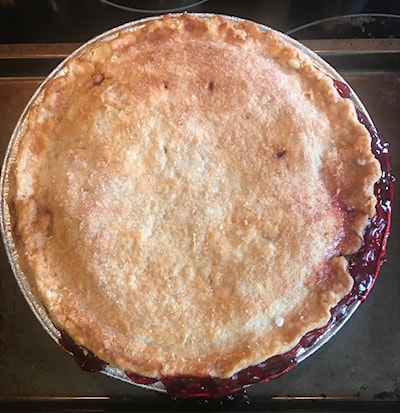 I picked these raspberries this summer. Home made crust. 