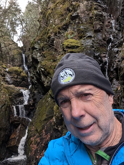 Shaun with the main waterfall in the background