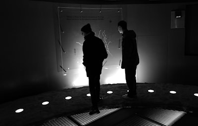 My two sons examining the map of the full 15kms of tunnels.